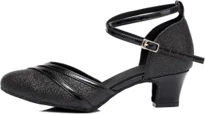 1920s Vintage Dance Pumps for Women Comfortable Swing Latin Salsa Character Shoes Ballroom Dance Heels for Party Performance, Model YCL476