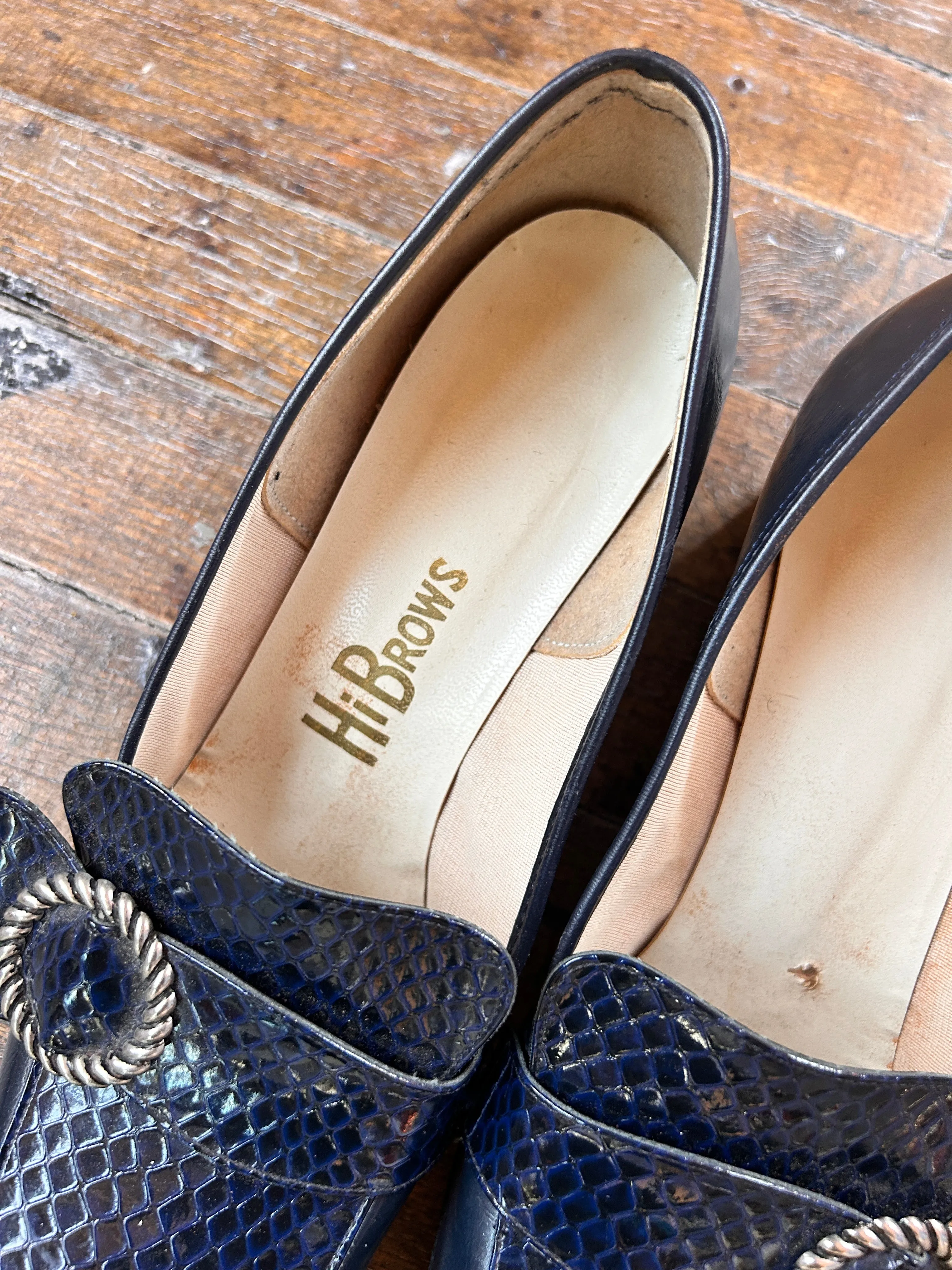1960s Mod Navy Blue Heels - 8