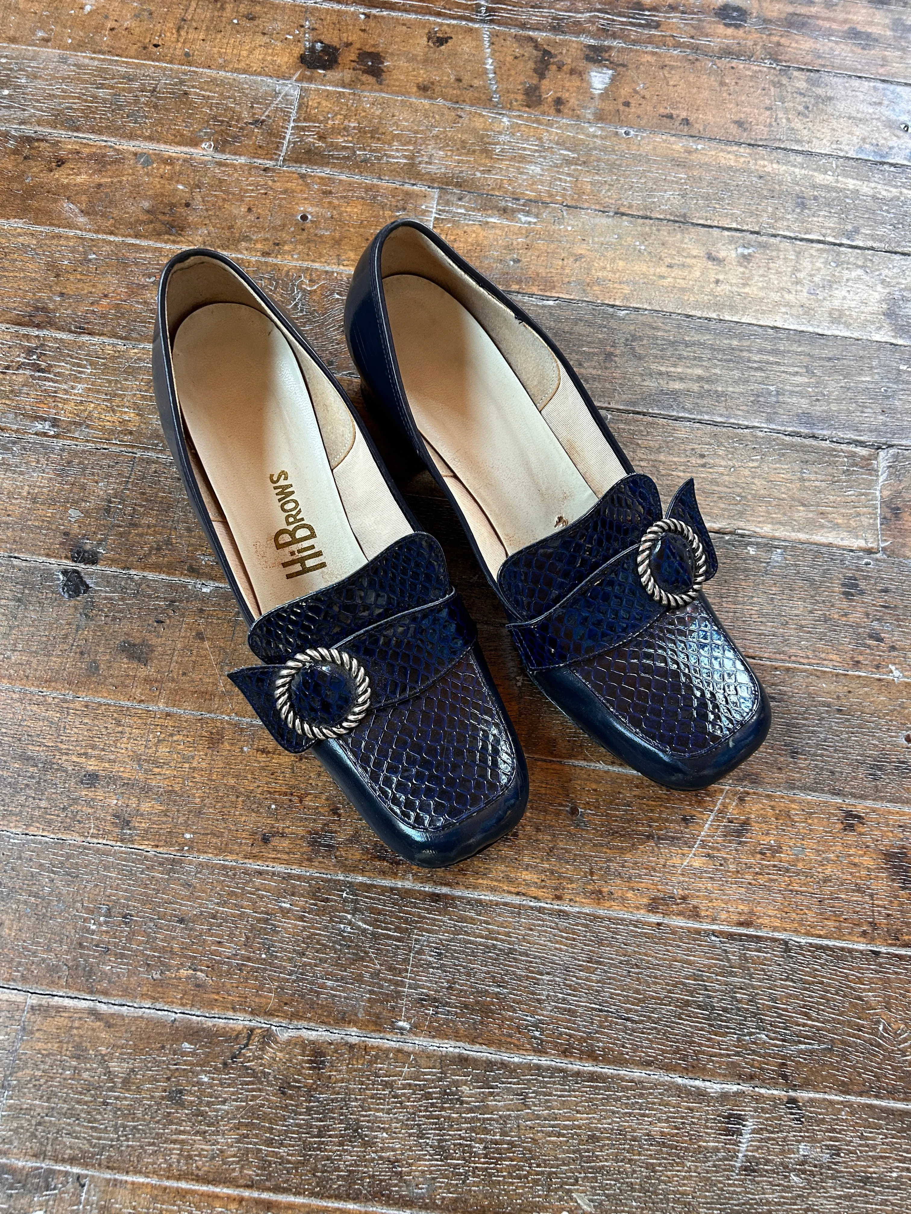 1960s Mod Navy Blue Heels - 8