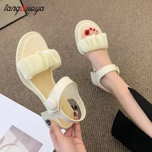 Amozae- Sandals Summer Open Toe Women's Sandals Women Fashion Thick Heel Ladies Outdoor Ankle Buckle Singbacks Sandal Mujer 2024