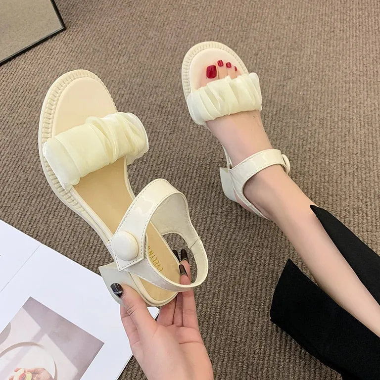 Amozae- Sandals Summer Open Toe Women's Sandals Women Fashion Thick Heel Ladies Outdoor Ankle Buckle Singbacks Sandal Mujer 2024