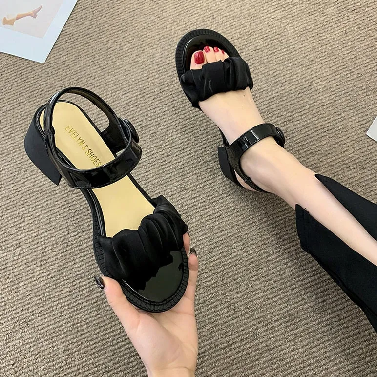 Amozae- Sandals Summer Open Toe Women's Sandals Women Fashion Thick Heel Ladies Outdoor Ankle Buckle Singbacks Sandal Mujer 2024