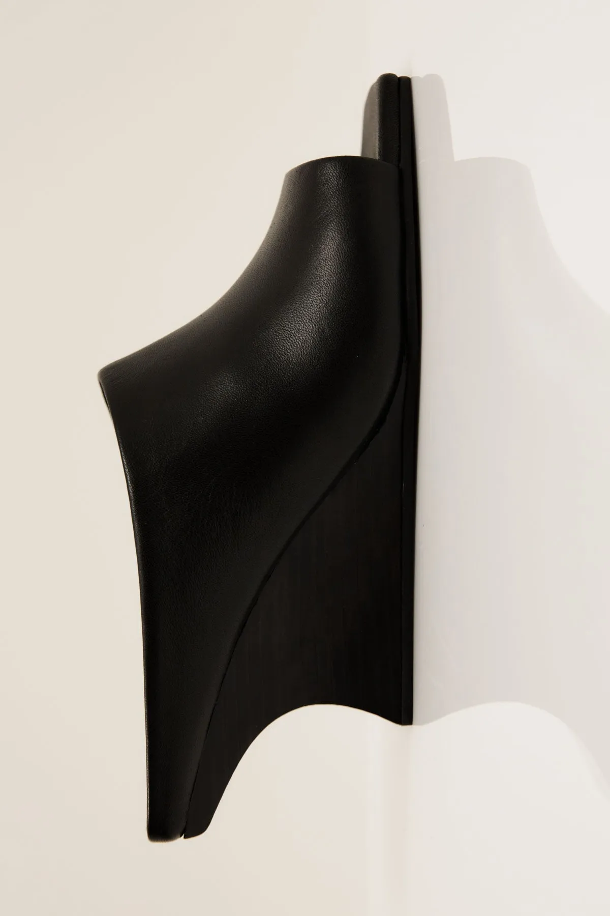 Architectural Wedge Mules - Black
