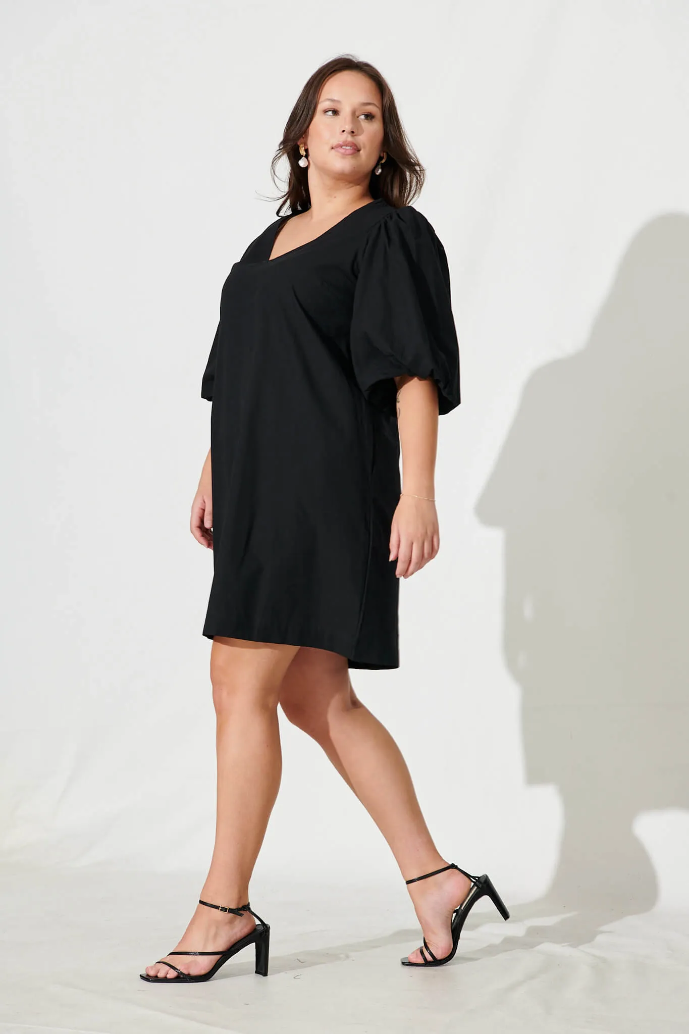 Ashlynn Dress In Black Cotton
