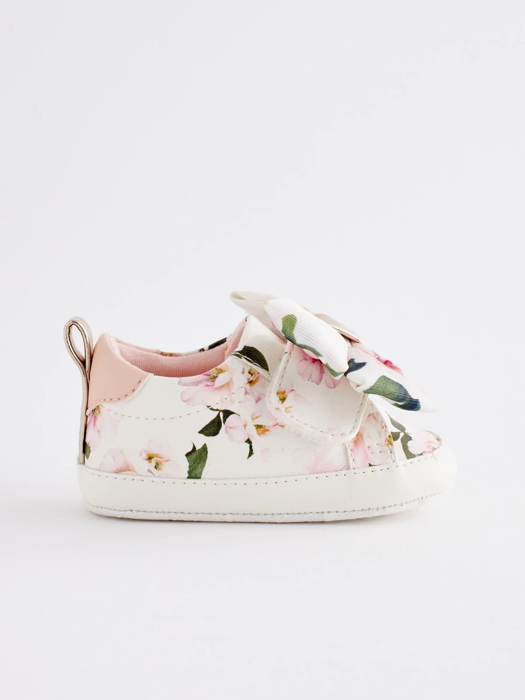 Baker by Ted Baker Baby Girls Floral Organza Bow White Trainer Padders