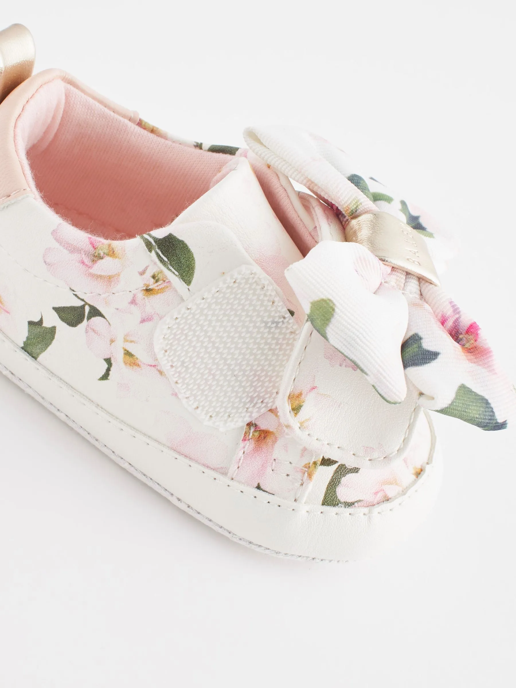 Baker by Ted Baker Baby Girls Floral Organza Bow White Trainer Padders