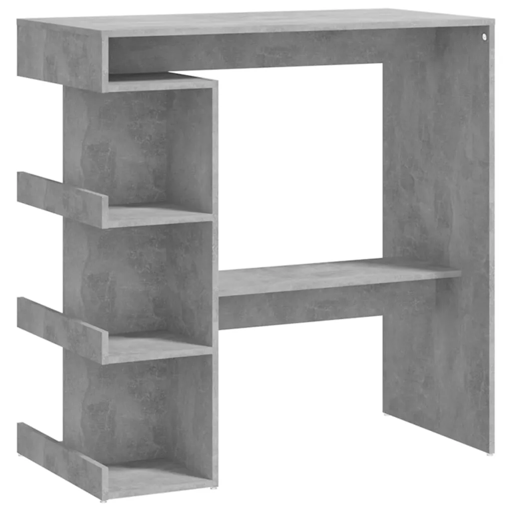 Bar Table with Storage Rack Concrete Grey 100x50x101.5cm Chipboard