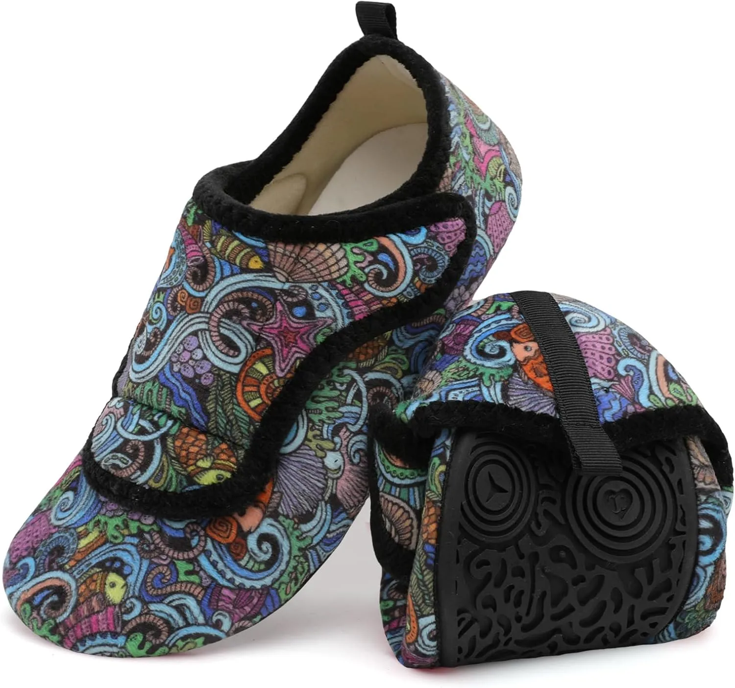 BARERUN Slippers for Women Men Wide House Diabetic Shoes for Women Men Warm Arthritis Edema Swollen Neuropathy Socks Slip on Adjustable Fuzzy Comfy Soft Womens Mens Bedroom Sliipers