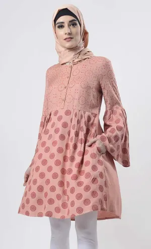 Beautiful Block Printed Front Open Button Tunic -  Final Sale