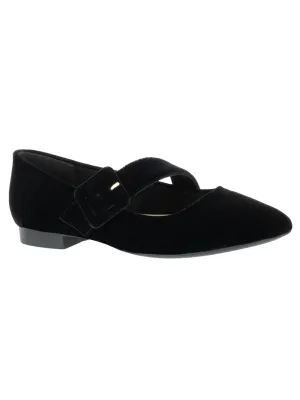BELLA VITA Womens Navy Mary Jane Padded Asymmetrical Virginia Ii Pointed Toe Block Heel Buckle Flats Shoes