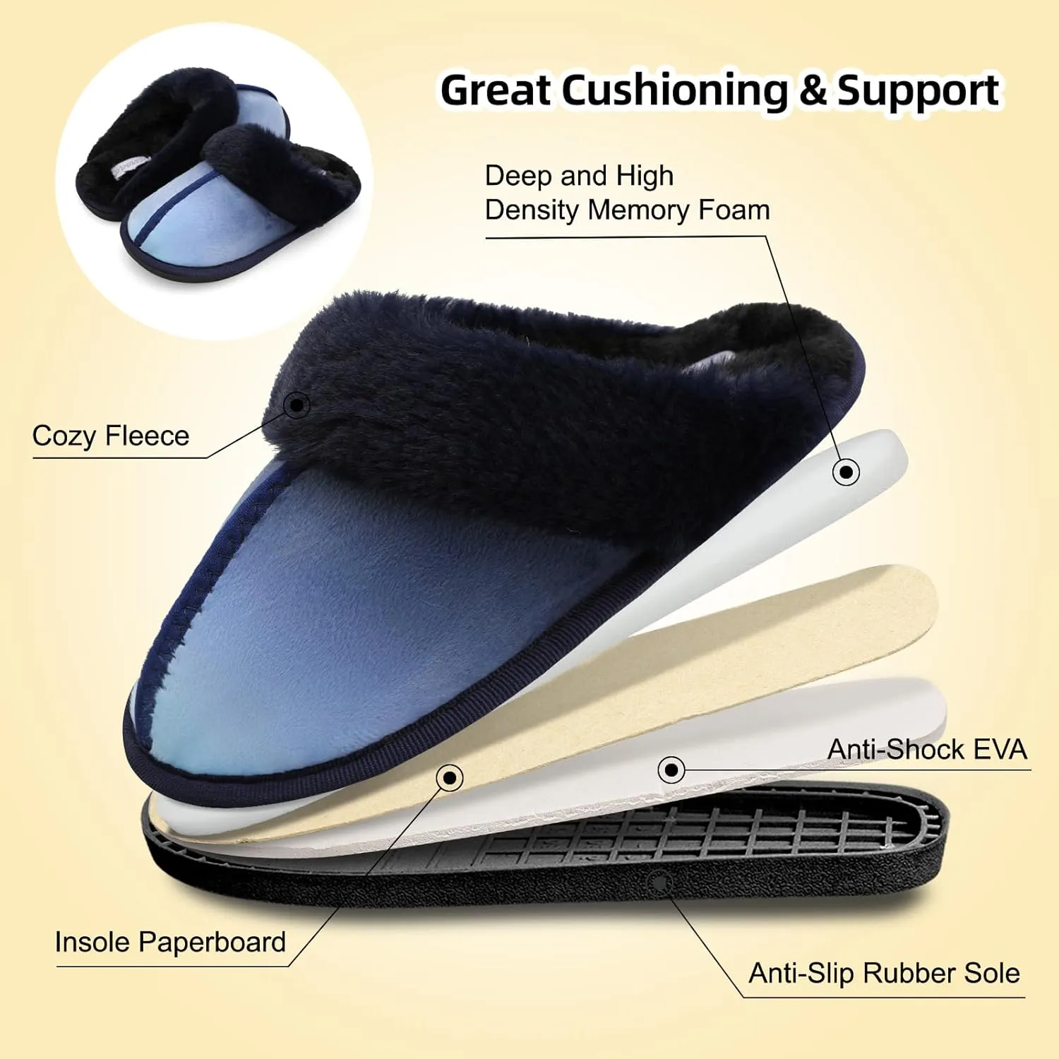 Besroad Kids Slippers Girls Boys Fuzzy House Slippers Warm Memory Foam House Shoes Soft Plush Bedroom Slippers Slides Indoor Outdoor