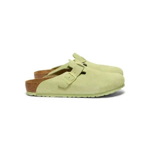 Birkenstock Boston Soft Footbed (Faded Lime Suede)