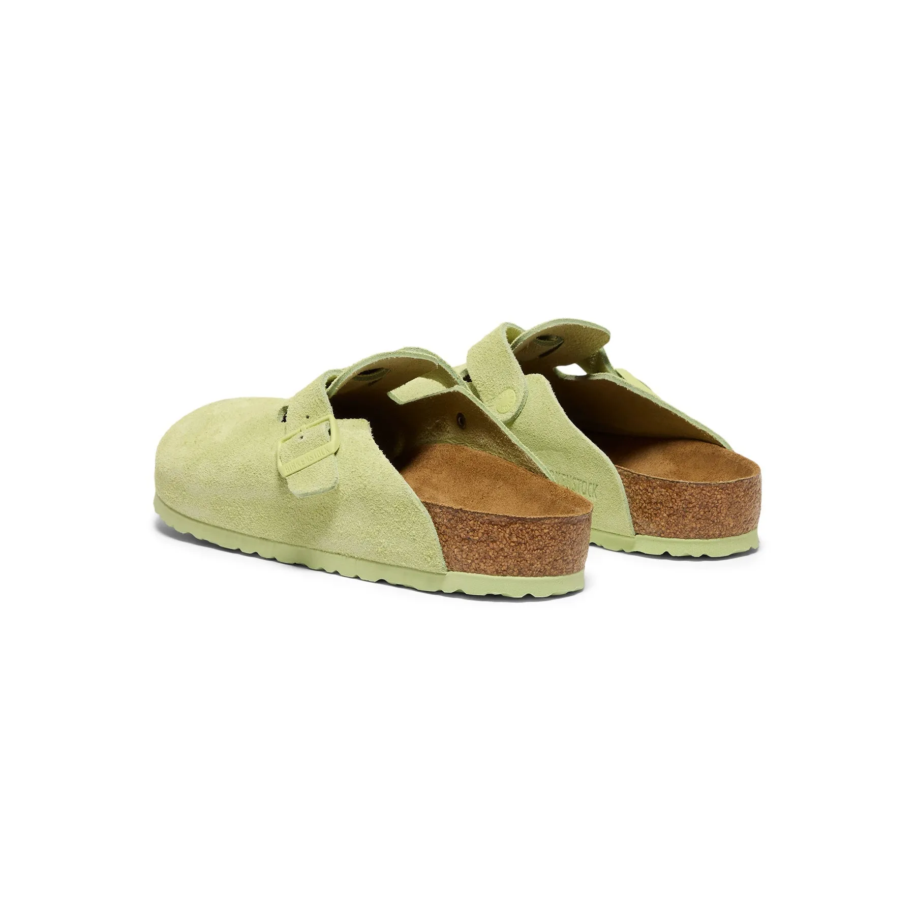 Birkenstock Boston Soft Footbed (Faded Lime Suede)