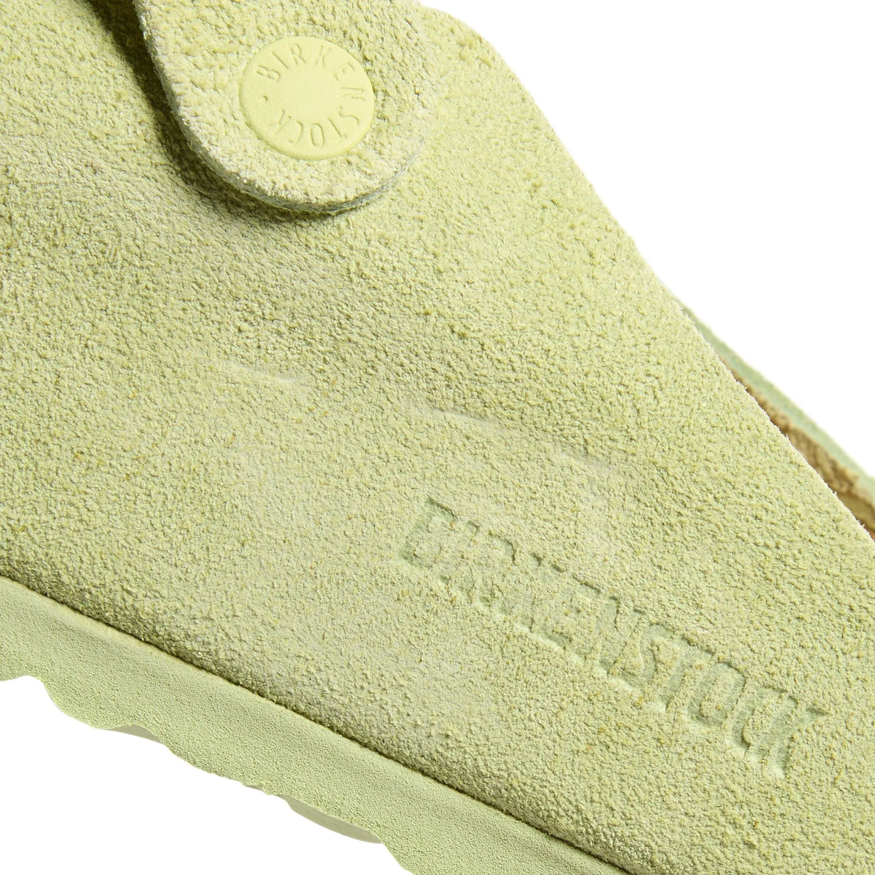Birkenstock Boston Soft Footbed (Faded Lime Suede)