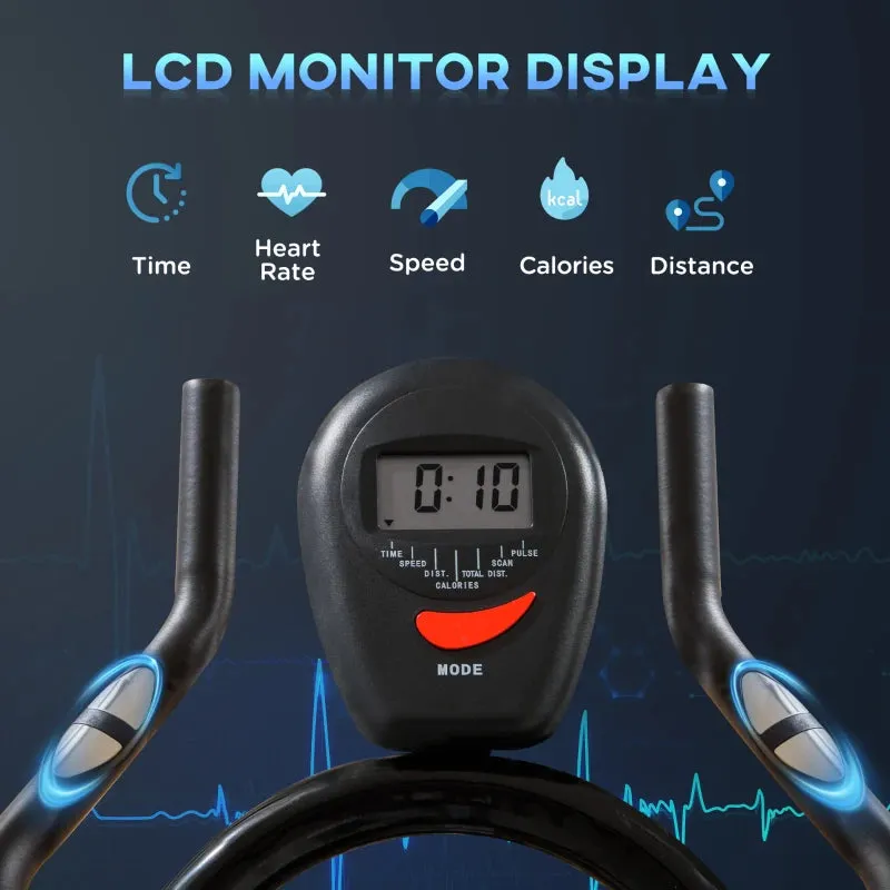 Black Indoor Cycling Exercise Bike with LCD Monitor and Phone Holder
