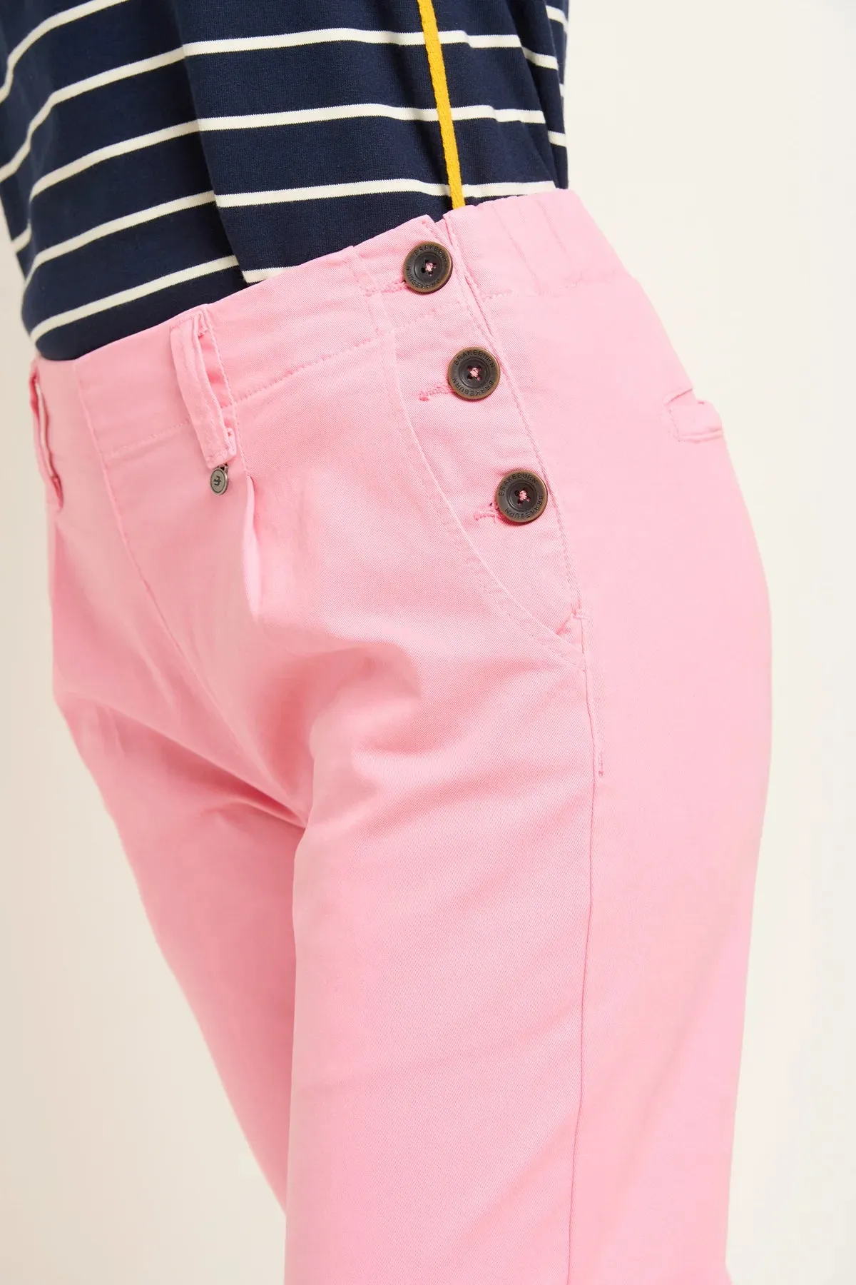 BRAKEBURN Pink Button Side Trousers