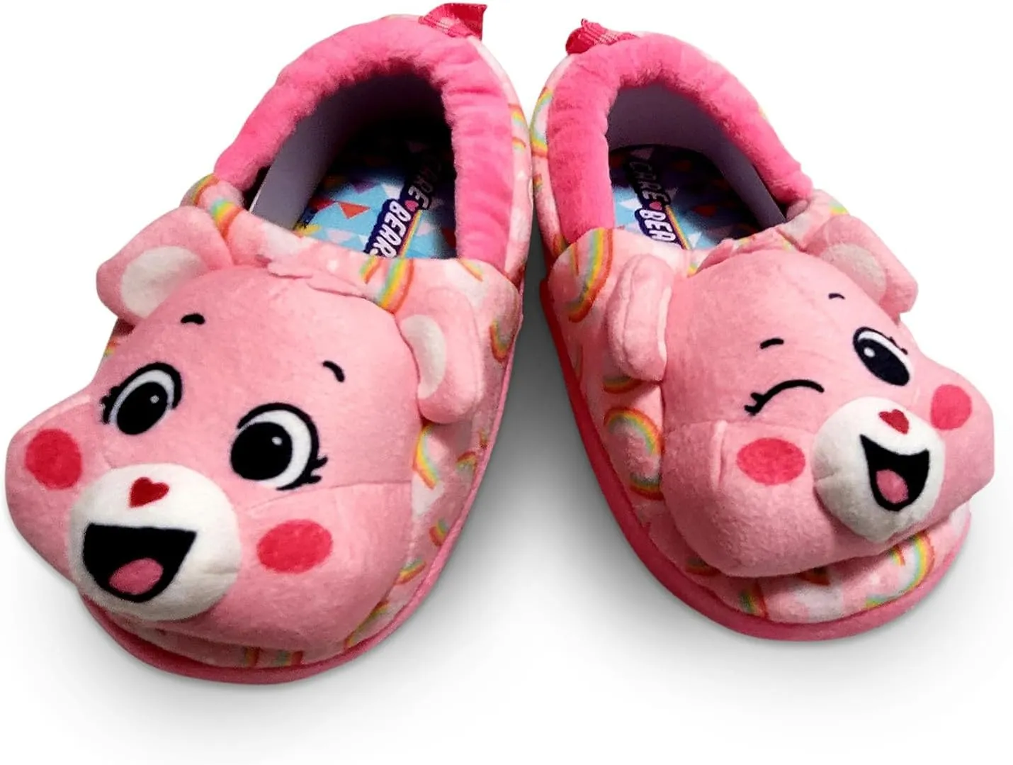 Care Bears Pink Plush Warm Indoor Home Slipper for Girls (Toddler)