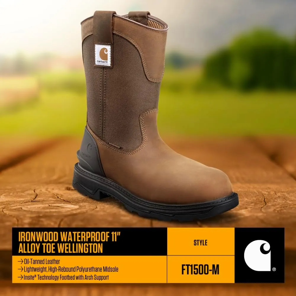 Carhartt Men's Ironwood Waterproof 11" Soft Toe Wellington Work Boots