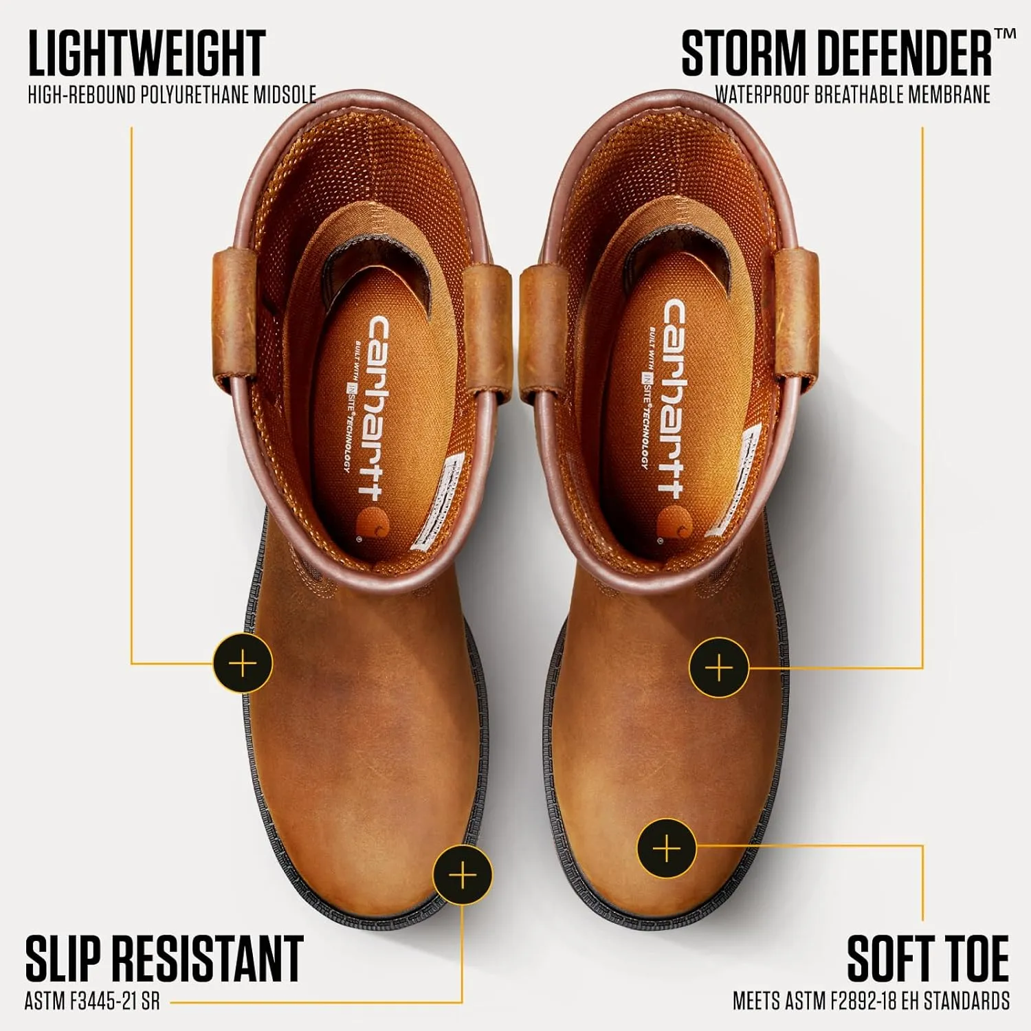 Carhartt Men's Ironwood Waterproof 11" Soft Toe Wellington Work Boots
