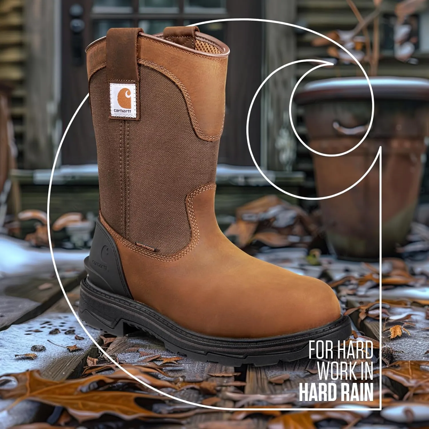 Carhartt Men's Ironwood Waterproof 11" Soft Toe Wellington Work Boots
