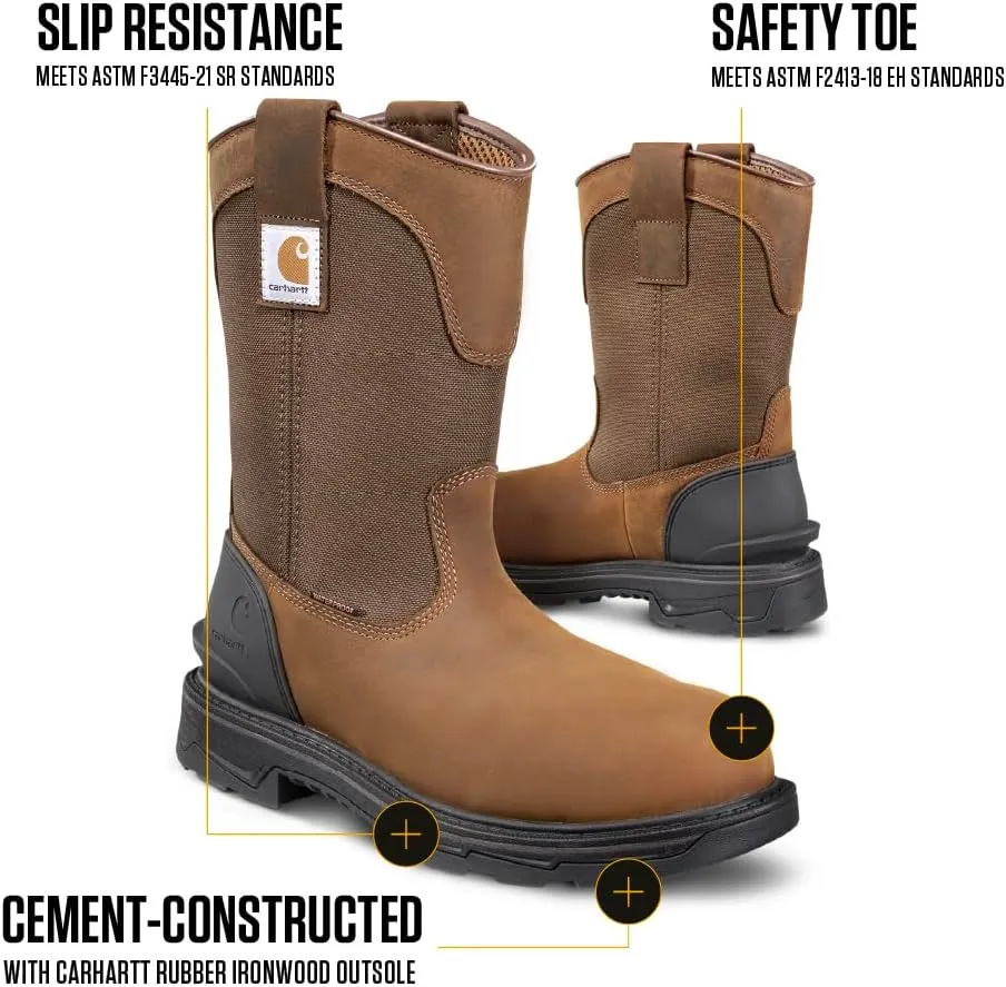 Carhartt Men's Ironwood Waterproof 11" Soft Toe Wellington Work Boots