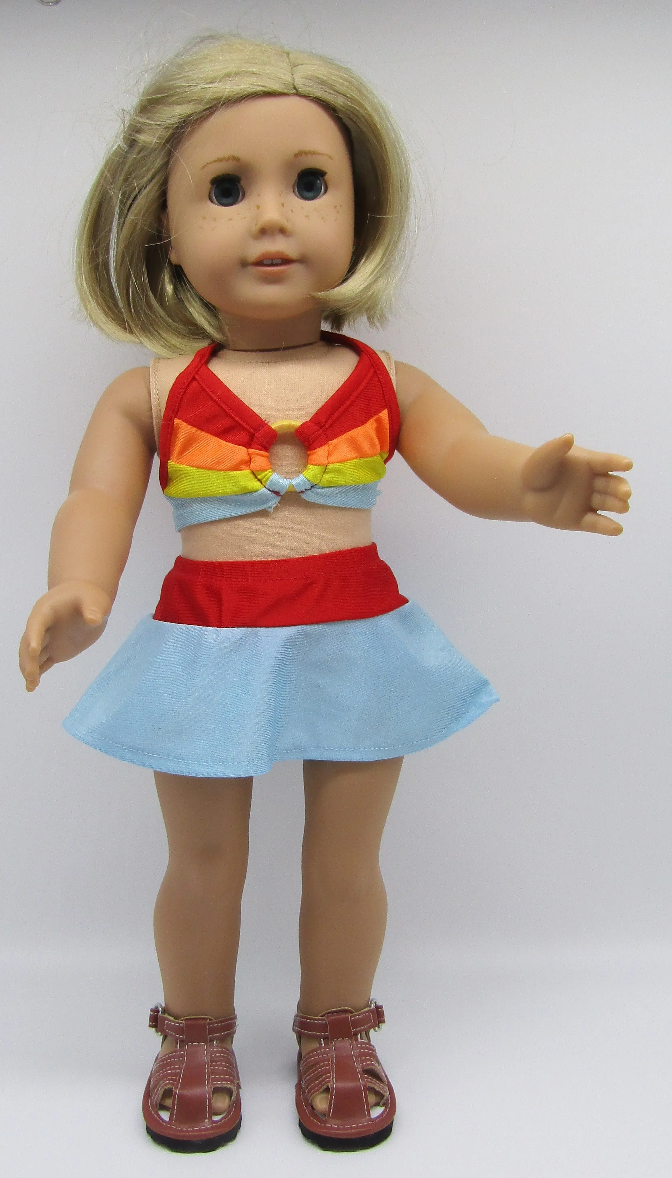 Closed Toe Sandals 18 inch Doll: Brown