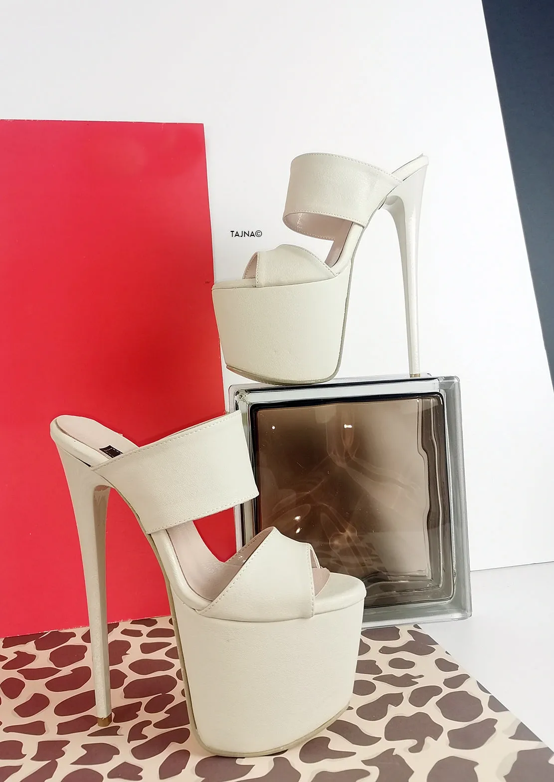 Cream Nude Double Strap Mules