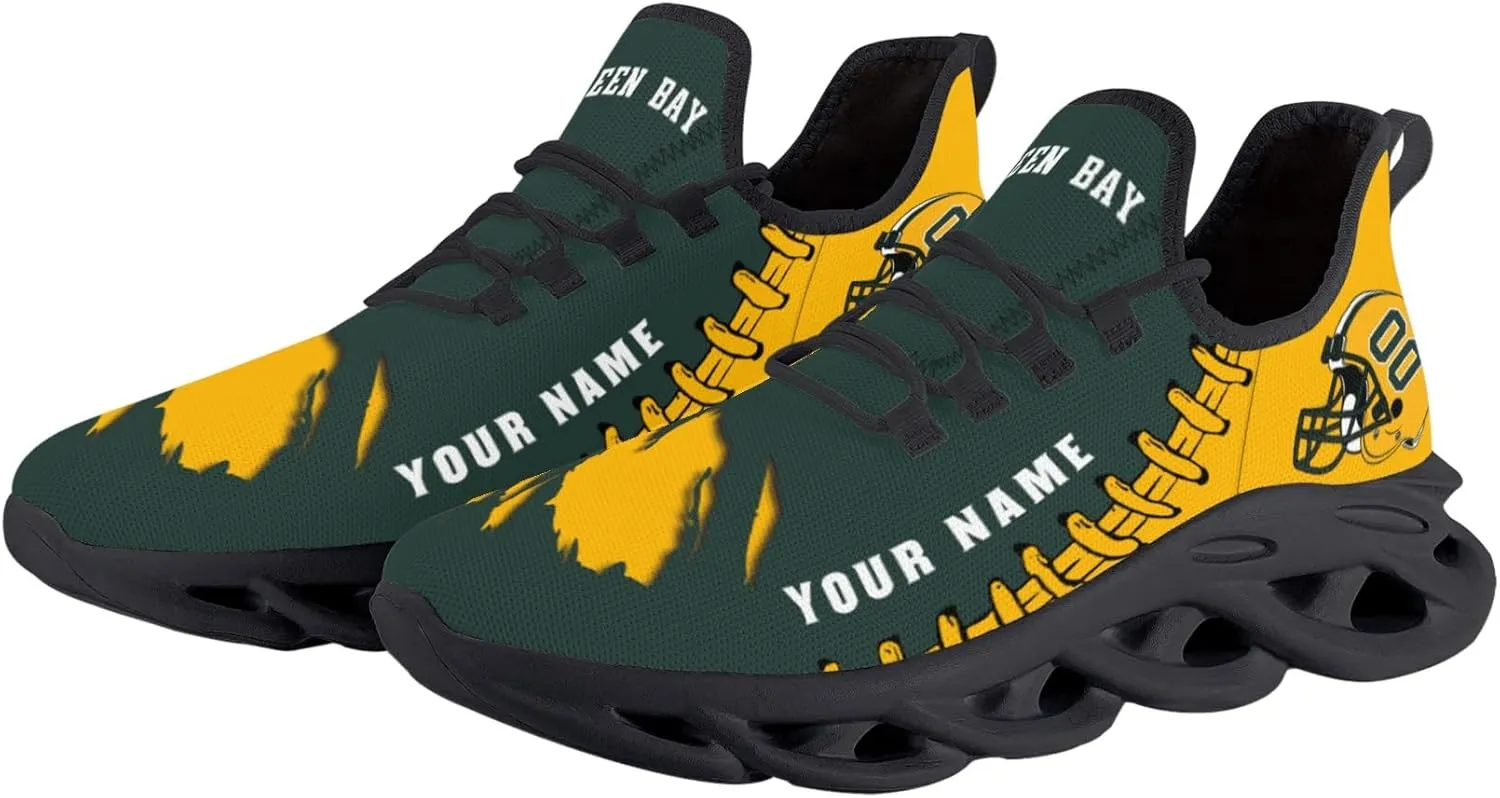 Custom Football Flex Control Sneakers Personalized Fans Men's Breathable Name Number Gifts Workout Athletic Gym Slip-on Shoes