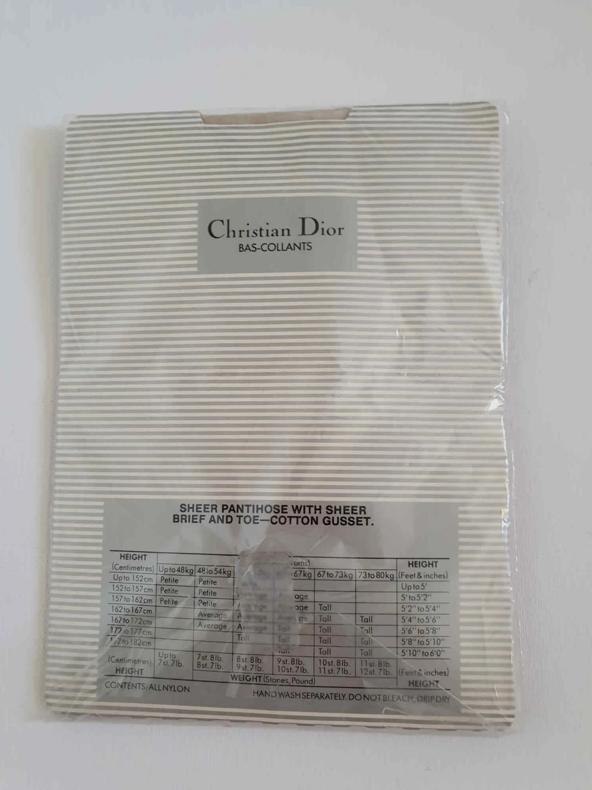 Dior Porcelain Sheer Pantyhose - Average - New Old Stock