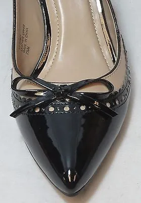 ELLEN TRACY Women's Bindy Slingbacks - Sand Leather/Black Patent -  7M