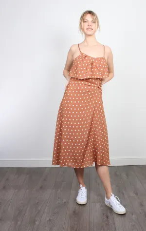 Essentiel Antwerp Baha asymmetric cinnamon dress
