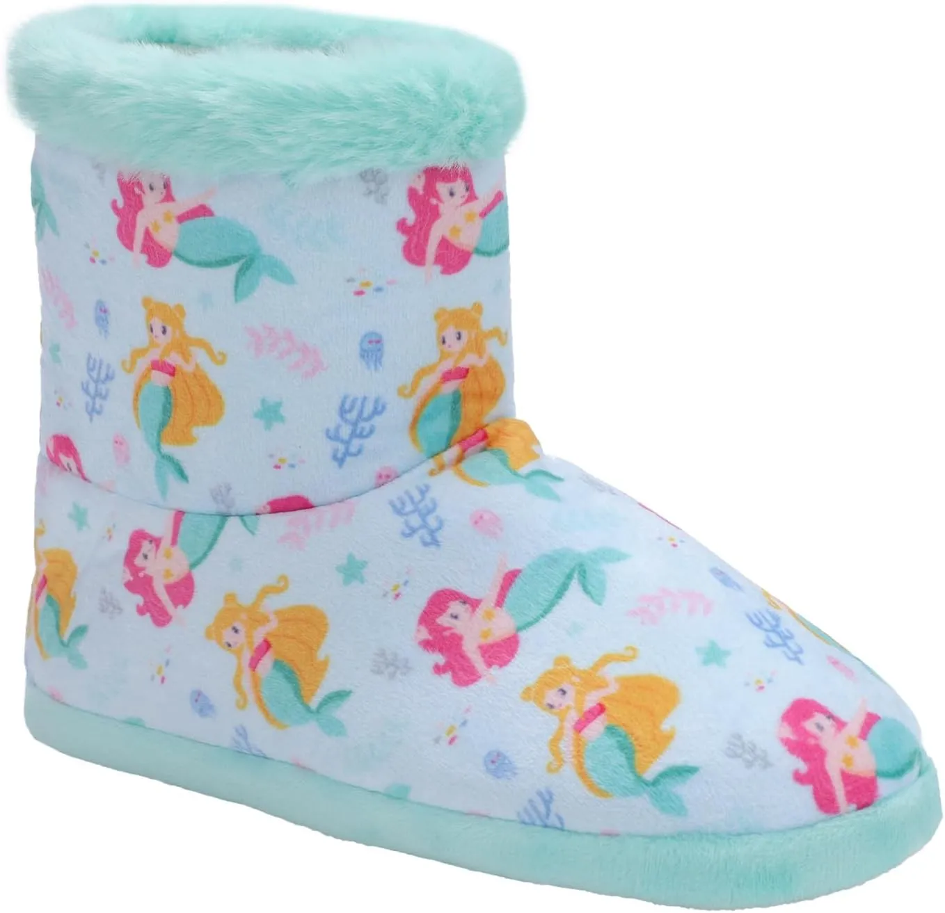 Girls Fuzzy Warm Soft Boot Slipper Non-Slip House Shoes Outdoor Indoor Winter Cozy Warm Kids Slipper