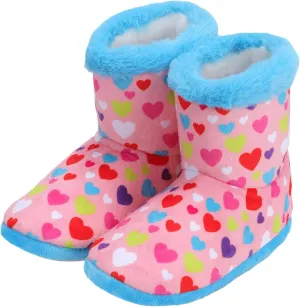 Girls Fuzzy Warm Soft Boot Slipper Non-Slip House Shoes Outdoor Indoor Winter Cozy Warm Kids Slipper