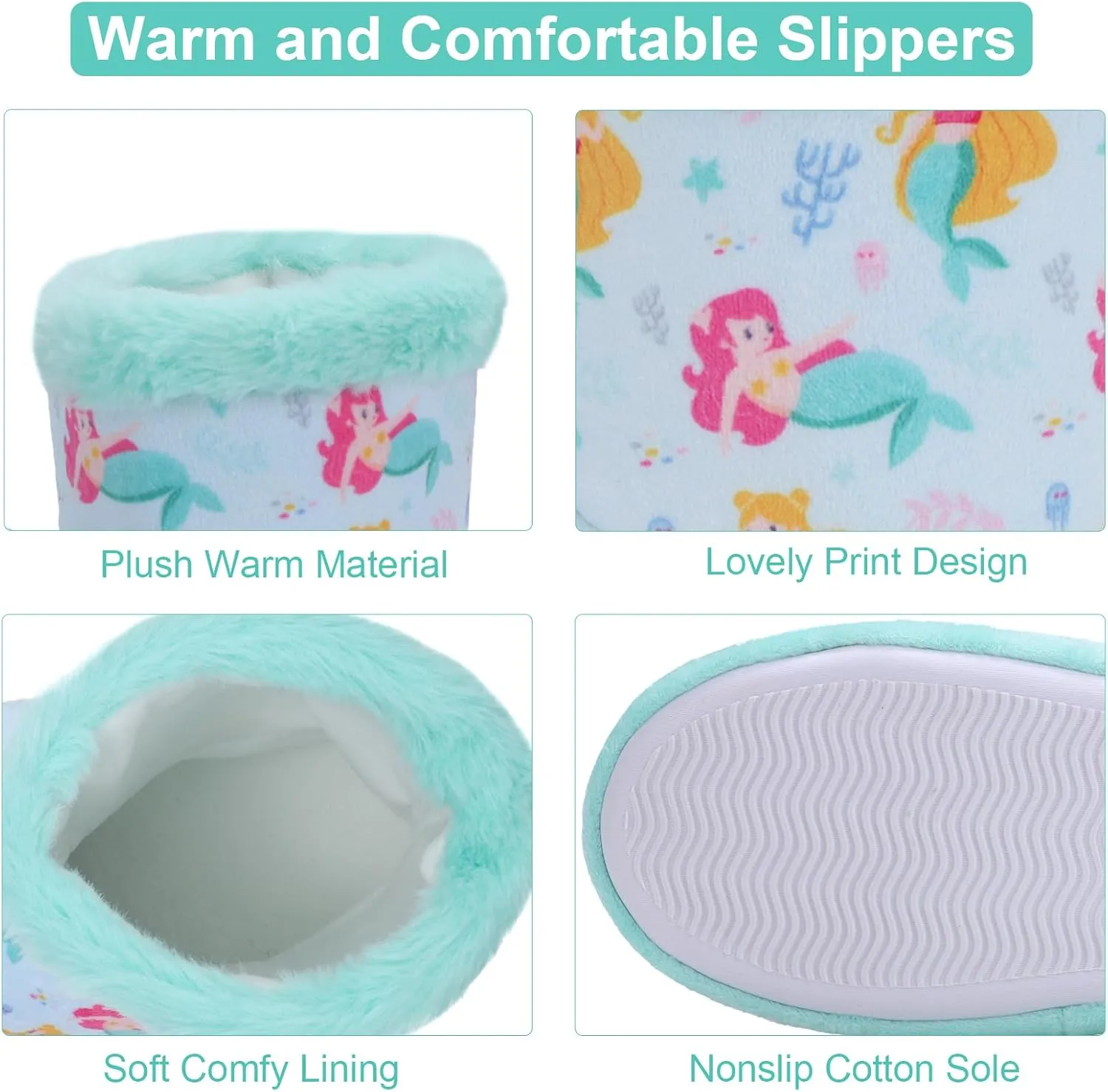 Girls Fuzzy Warm Soft Boot Slipper Non-Slip House Shoes Outdoor Indoor Winter Cozy Warm Kids Slipper