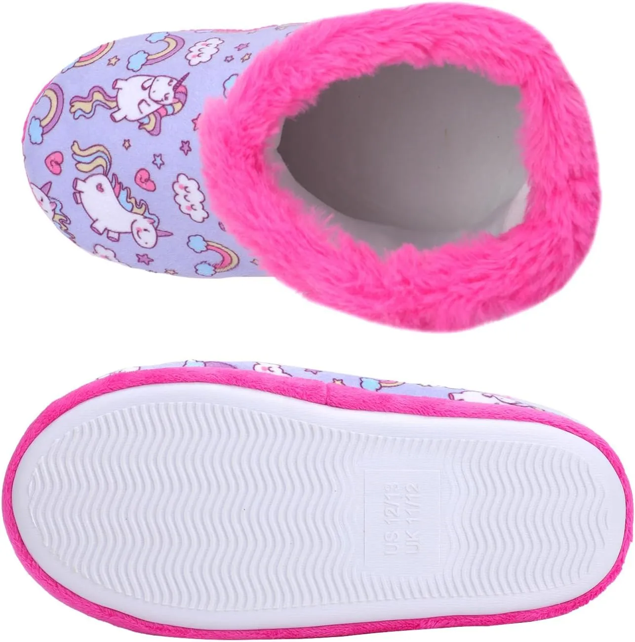 Girls Fuzzy Warm Soft Boot Slipper Non-Slip House Shoes Outdoor Indoor Winter Cozy Warm Kids Slipper