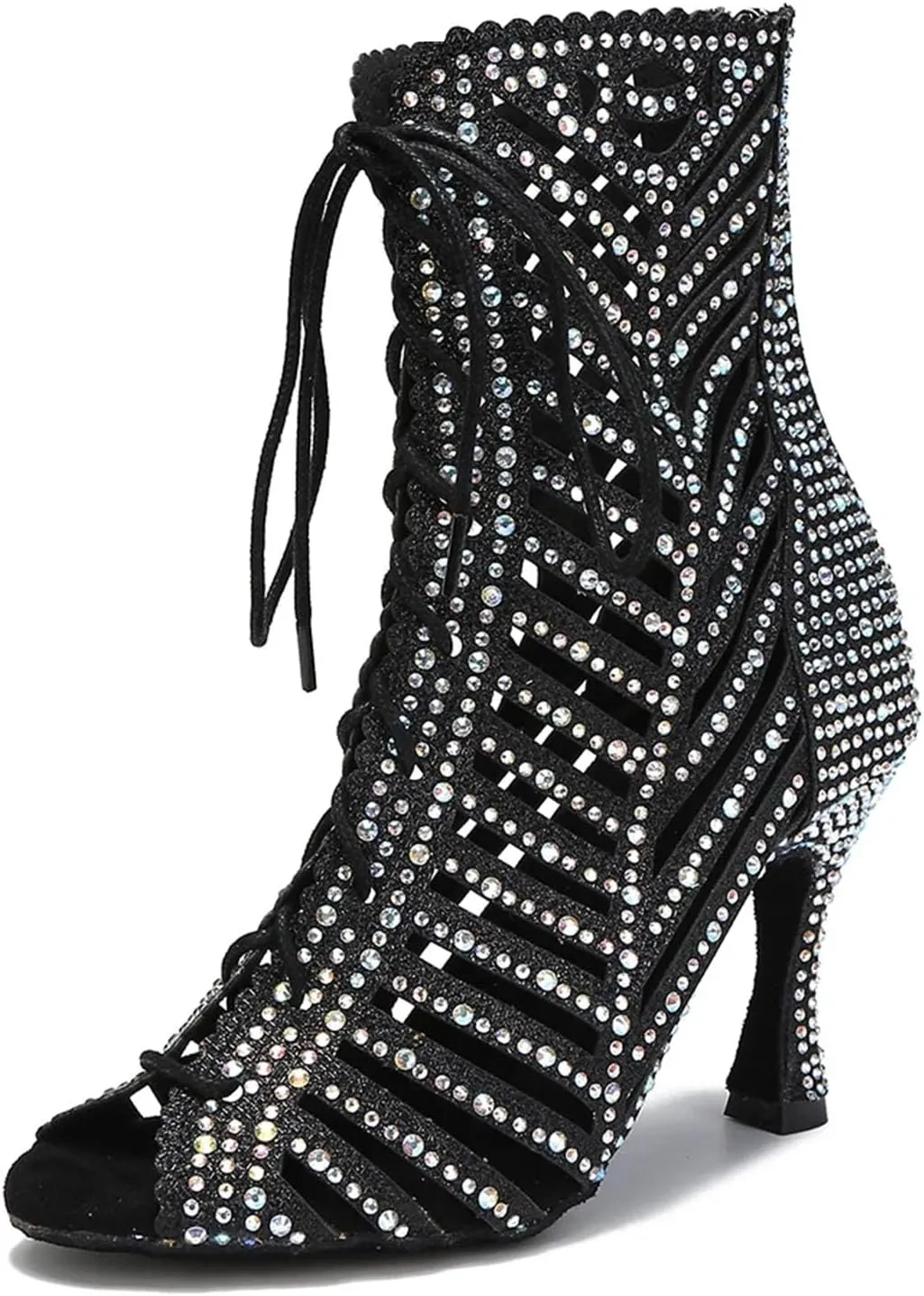 High Top Ballroom Boots - Soft Sole Heels for Party Events (9CM/3.54")