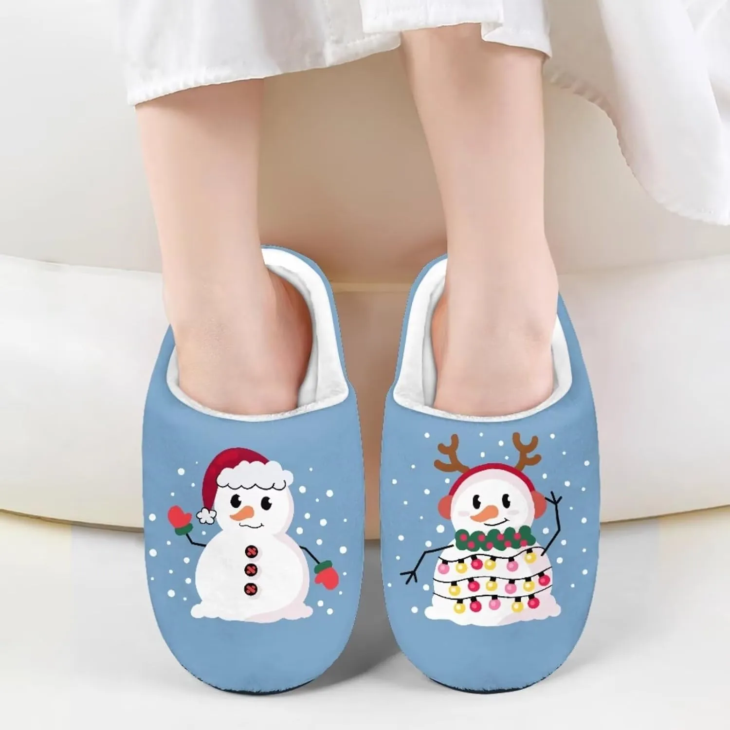 Howilath Boys Slippers, Snowman Pattern Non-Slip Kids Slippers for Kids Indoor Outdoor Children Slippers