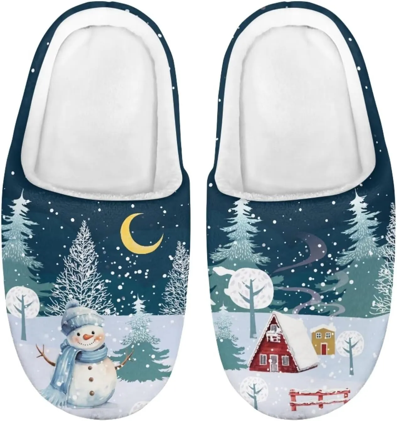 Howilath Boys Slippers, Snowman Pattern Non-Slip Kids Slippers for Kids Indoor Outdoor Children Slippers