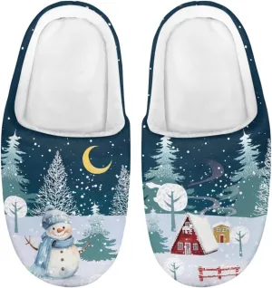 Howilath Boys Slippers, Snowman Pattern Non-Slip Kids Slippers for Kids Indoor Outdoor Children Slippers
