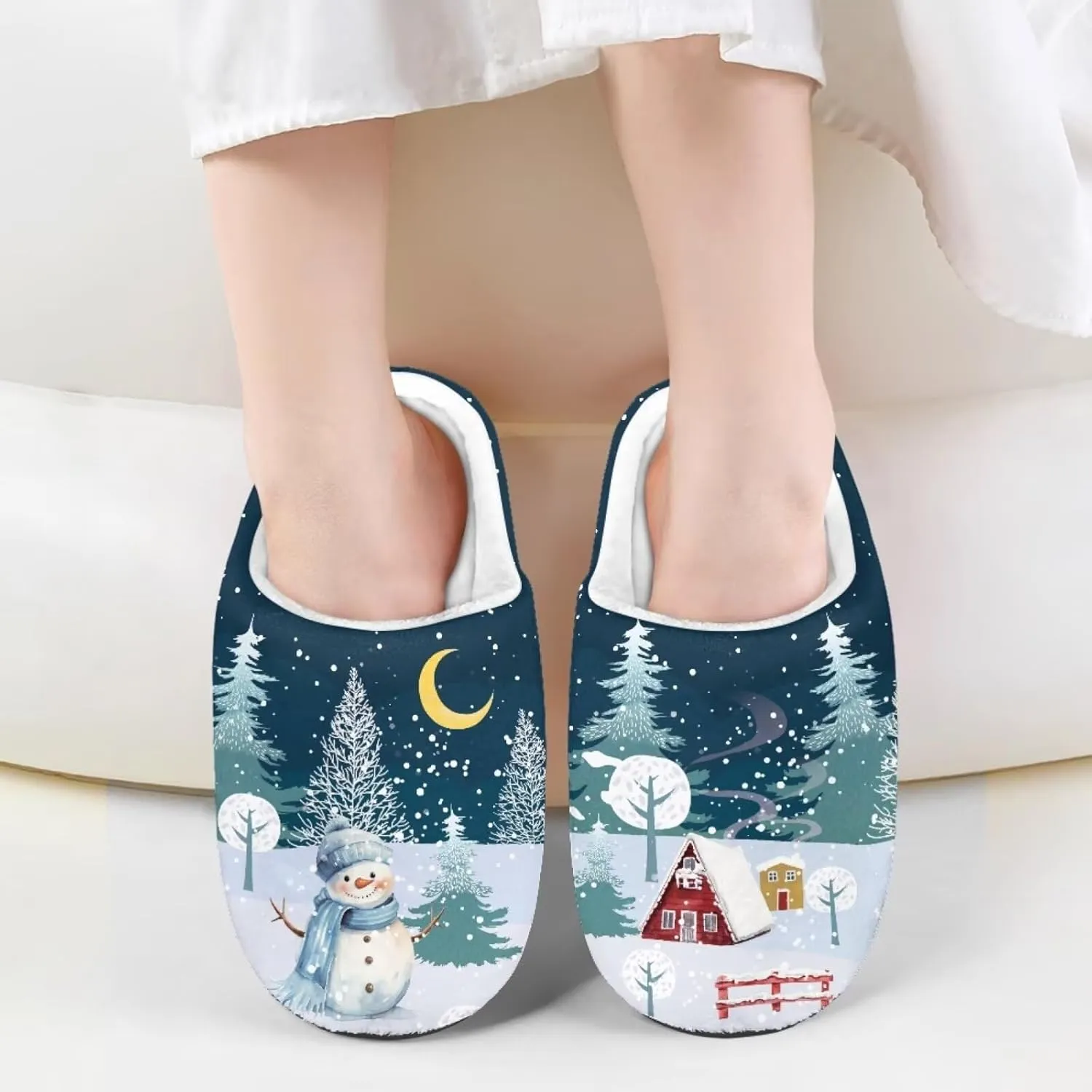 Howilath Boys Slippers, Snowman Pattern Non-Slip Kids Slippers for Kids Indoor Outdoor Children Slippers