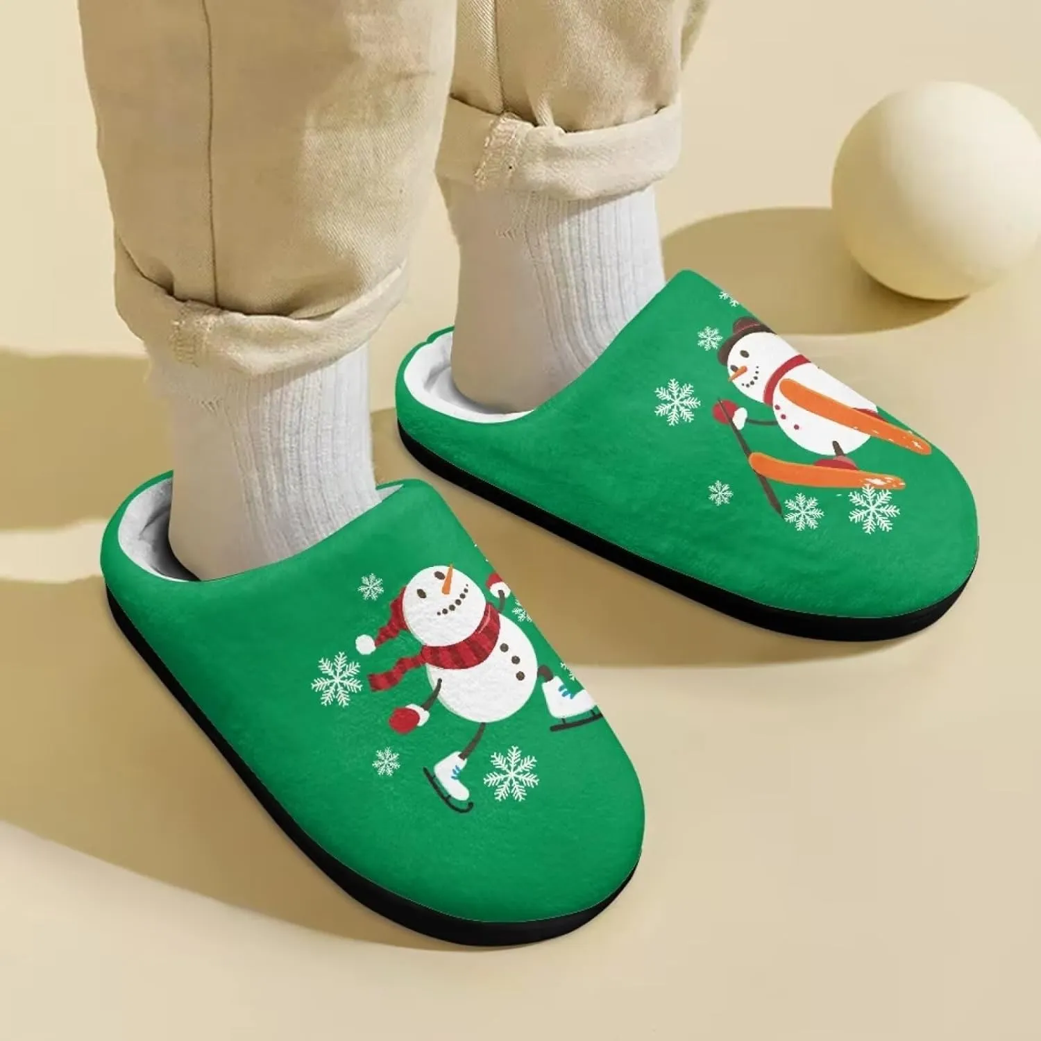 Howilath Boys Slippers, Snowman Pattern Non-Slip Kids Slippers for Kids Indoor Outdoor Children Slippers