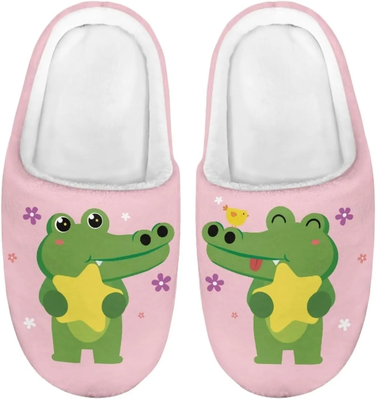 Howilath Kids Slippers Animal Print Toddler House Slippers Girls Slippers Boys House Shoes Fluffy Warm