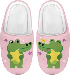 Howilath Kids Slippers Animal Print Toddler House Slippers Girls Slippers Boys House Shoes Fluffy Warm