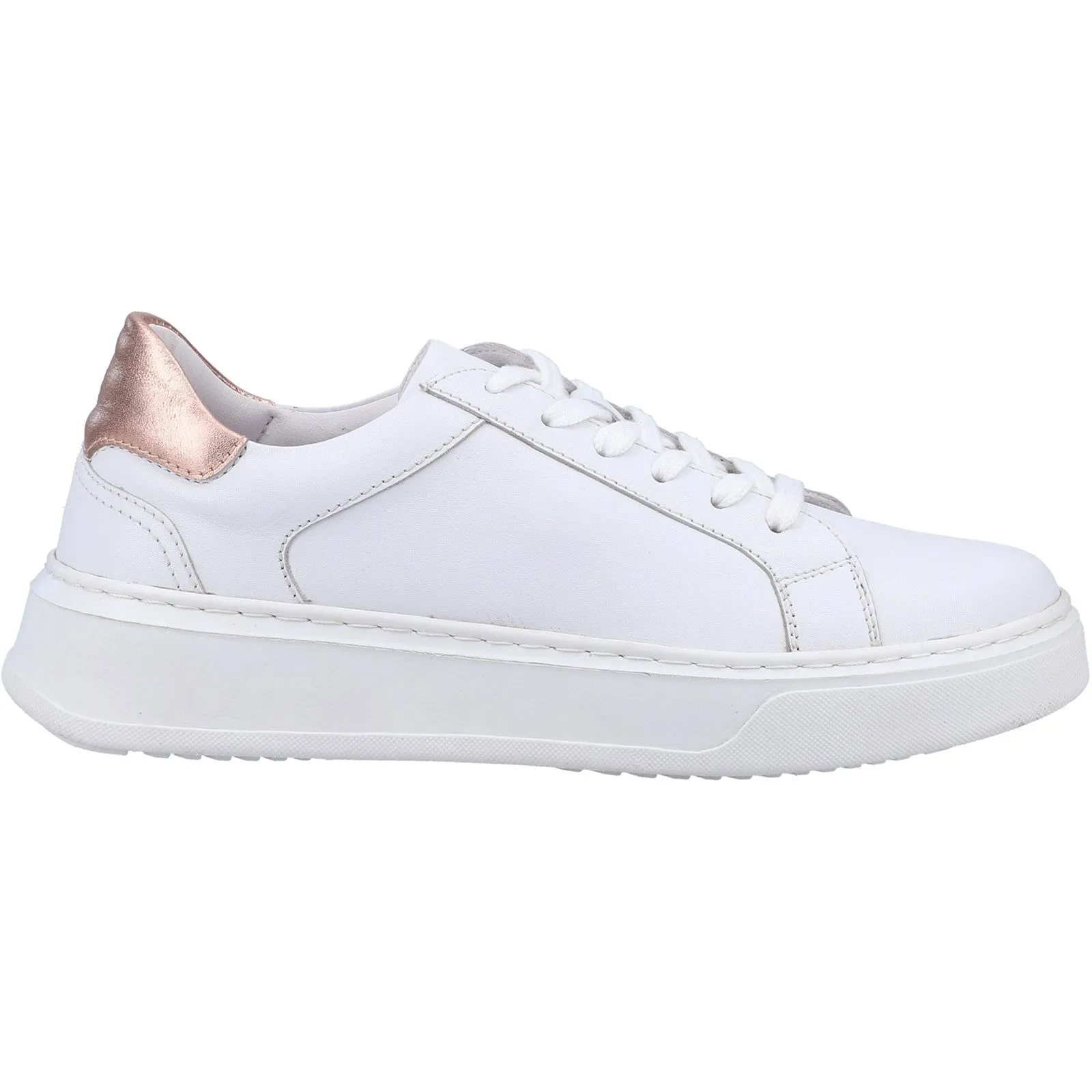 Hush Puppies Womens Camille Leather Trainers - White