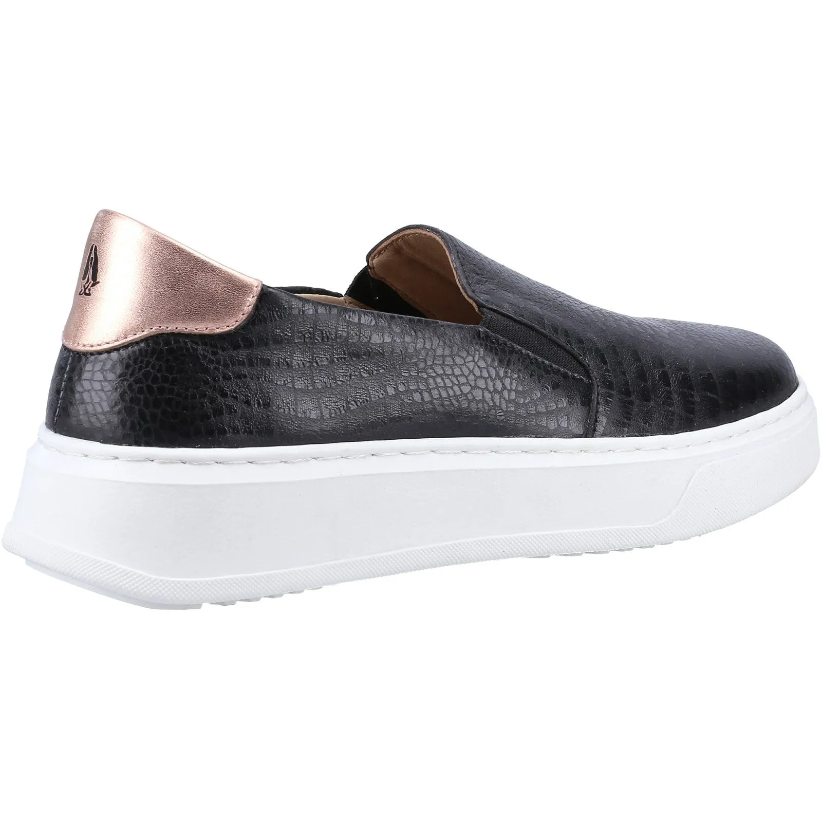 Hush Puppies Womens Corinne Slip On Leather Trainers - Black