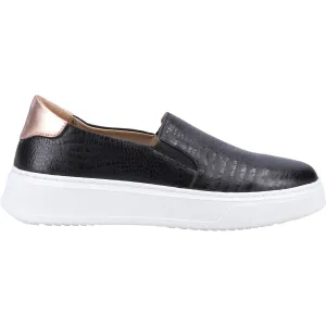 Hush Puppies Womens Corinne Slip On Leather Trainers - Black
