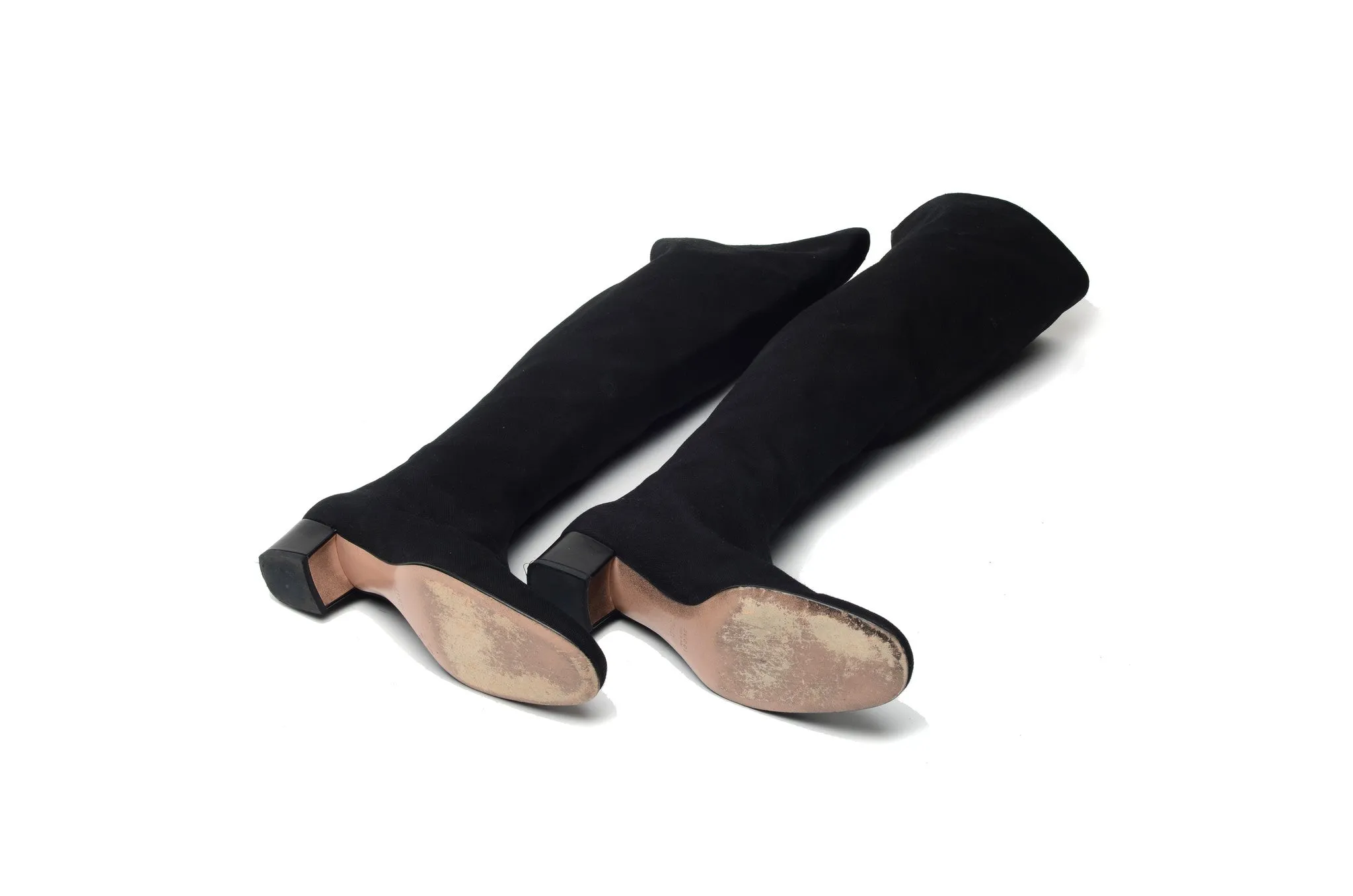 Iconic Tom Ford for Gucci - Black Knee High Fabric Boot - US 7 1/2