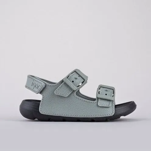 Igor Boy's Maui Black & Green Sandals