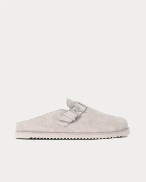 Initial Hairy Suede Cashmere Mules