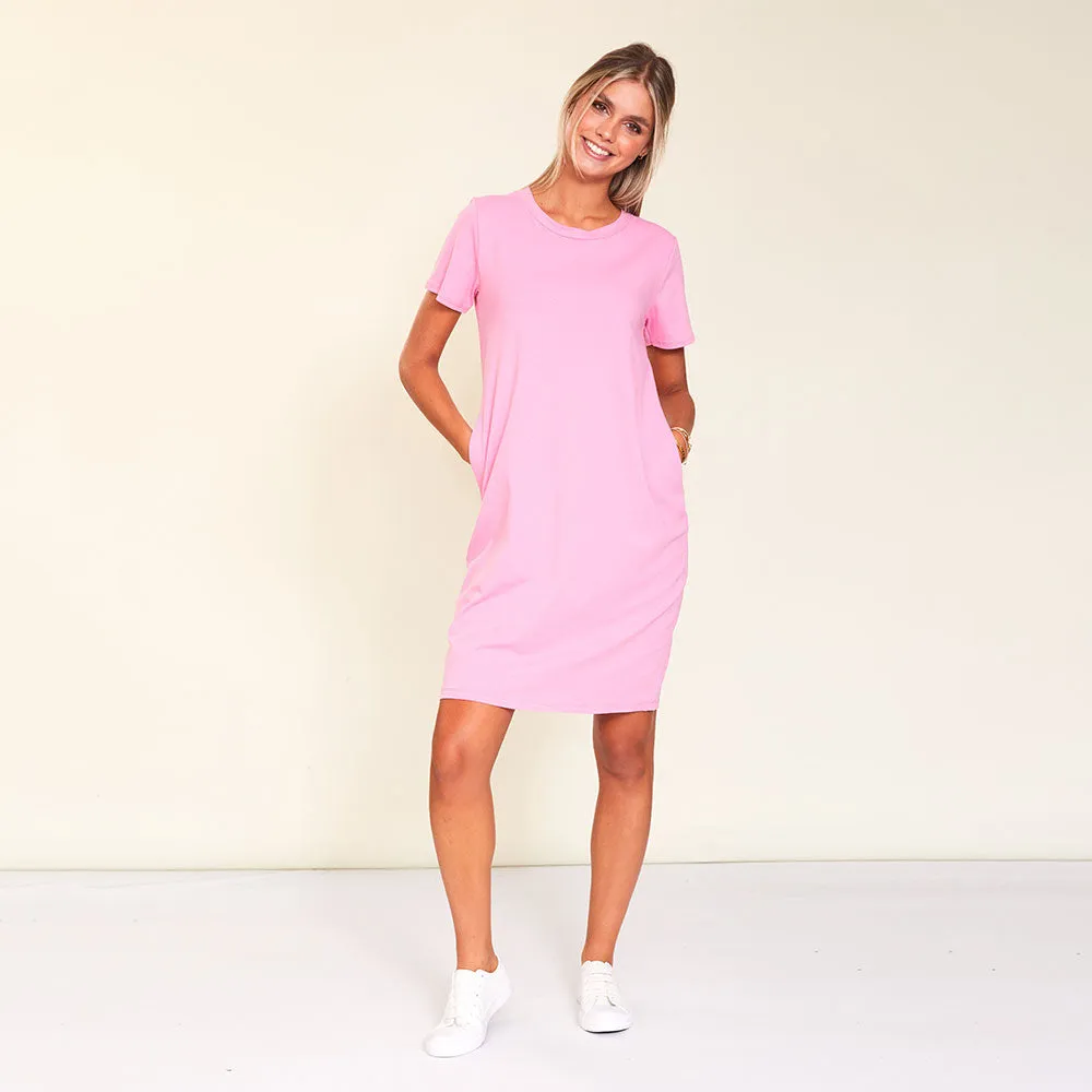 Kinsley T-Shirt Dress (Pink)